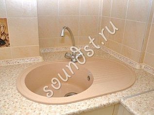 Круглая мойка из искусственного камня для кухни